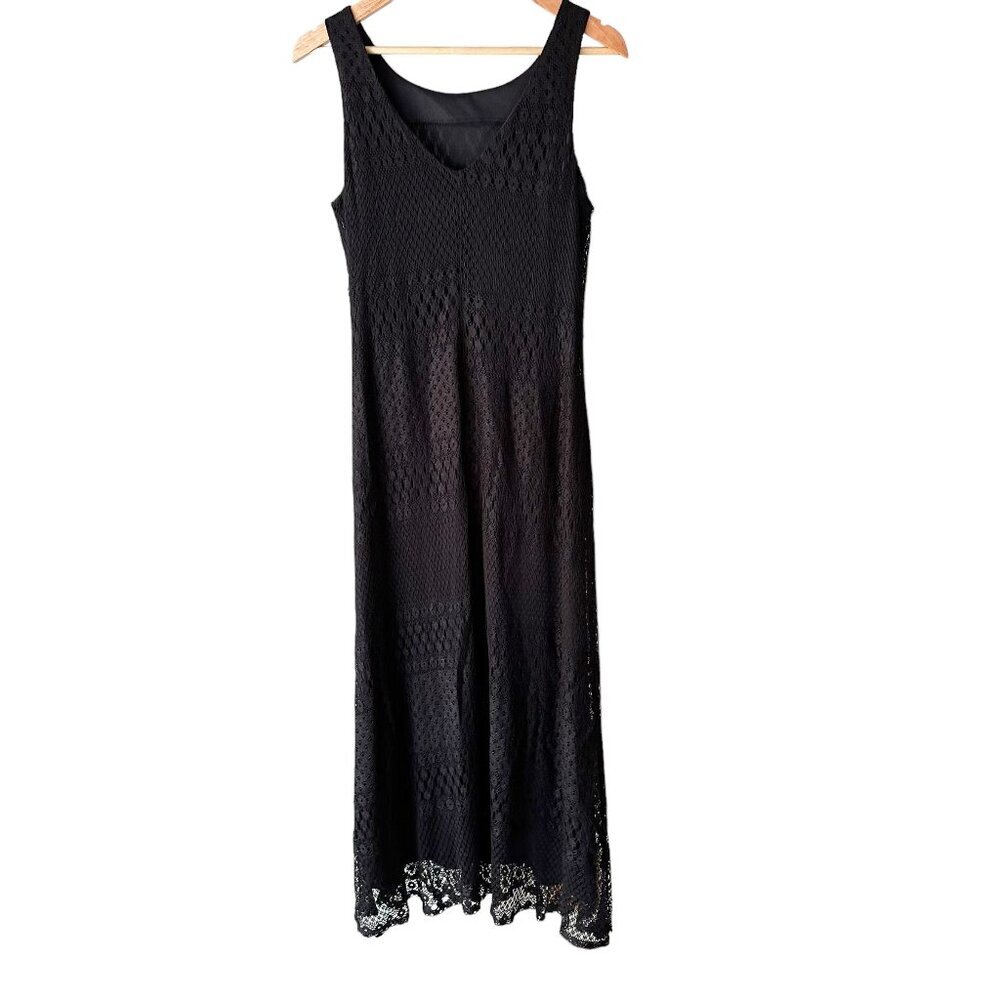 Harlow Dresses Black Lace Dress 10 Lined Beautiful Pattern Made in USA